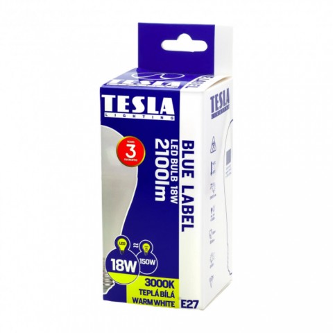 TESLA LED izzó E27 18W 230V 2100lm 3000K 220°