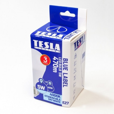 TESLA LED izzó E27 5W 230V 470lm 4000K 220°