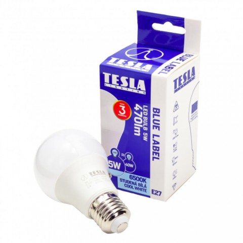 TESLA LED izzó E27 5W 230V 470lm 6500K 220°