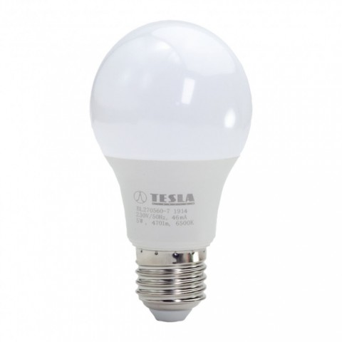 TESLA LED izzó E27 5W 230V 470lm 6500K 220°