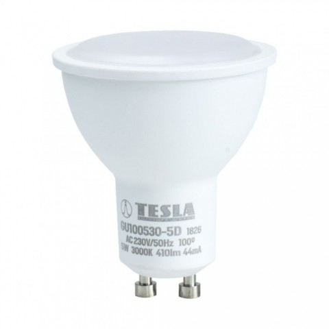 TESLA LED izzó GU10 5W 230V 400lm 3000K 100° szabályozható