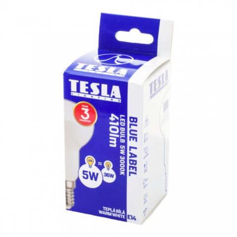 TESLA LED izzó R50 E14 5W 230V 450lm 3000K 180°