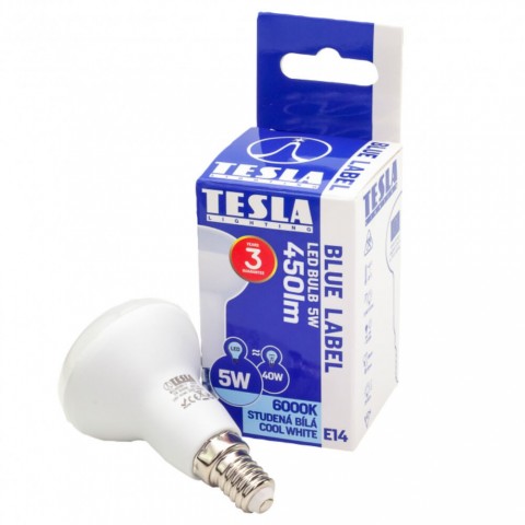 TESLA LED izzó R50 E14 5W 230V 450lm 6500K 180°