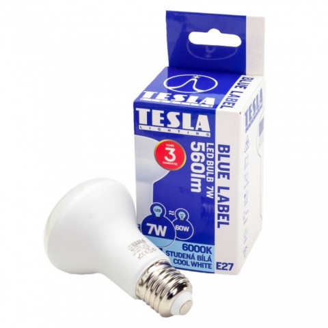 TESLA LED izzó R63 E27 7W 230V 560lm 6000K 180°