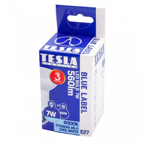 TESLA LED izzó R63 E27 7W 230V 560lm 6000K 180°