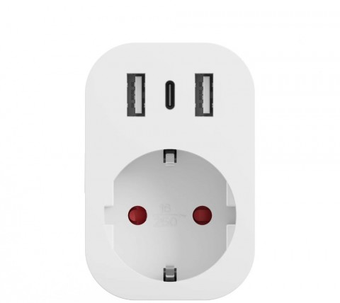 TESLA okos konnektor SP300 3USB TSL-SPL-1+2USB KONN.2USB