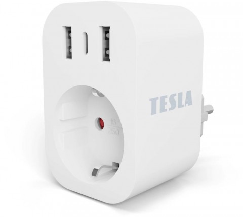 TESLA okos konnektor SP300 3USB TSL-SPL-1+2USB KONN.2USB
