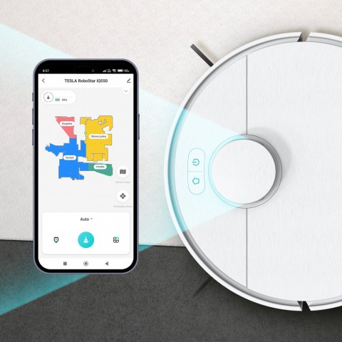 TESLA RoboStar iQ550 Intelligens robotporszívó lézer navigáció (fehér)