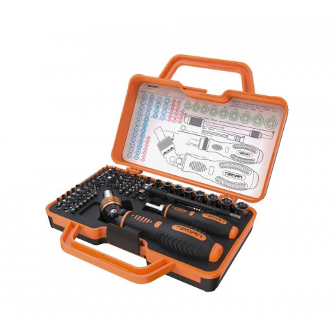 TOMANTOOLS TOMAN TT 6900 Professzionális Bit és Dugókulcs készlet 69 db-os
