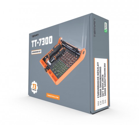TOMANTOOLS TOMAN TT 7300 Professzionális Csavarhúzó Készlet 73 db-os