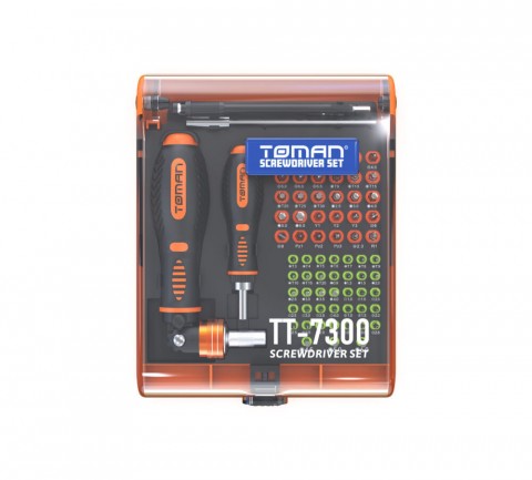 TOMANTOOLS TOMAN TT 7300 Professzionális Csavarhúzó Készlet 73 db-os