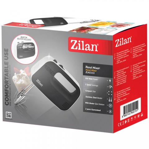 Zilan ZLN2151 Kézi keverő 3 sebesség - 300W - fekete/fehér