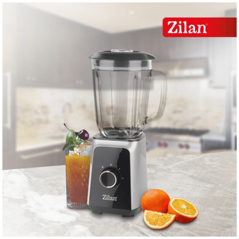 Zilan ZLN3925 Turmixgép 1,5L - 2 sebesség - Pulse funkció - üveg - jégtörő - 1000W - fekete/szürke