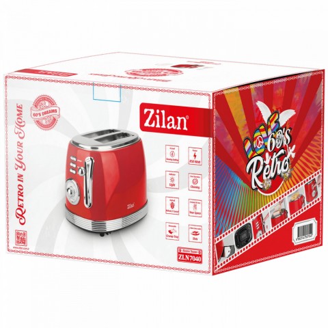 Zilan ZLN7040 Retro kenyérpirító 850W - piros
