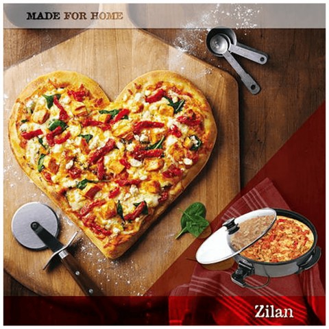 Zilan ZLN7870 Kerek elektromos pizza serpenyő 36/38cm - 1500W - fekete