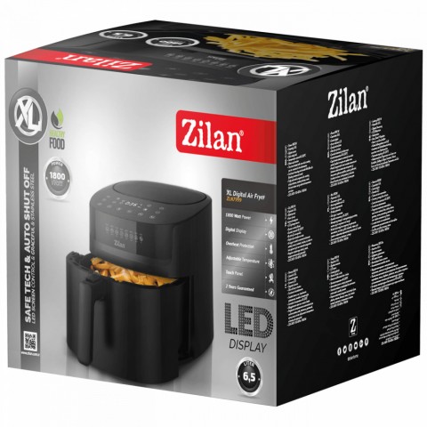 Zilan ZLN7999 Forrólevegős sütő digitális 1800W 6,5 L fekete