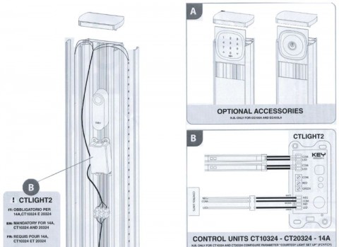 Key Automation EG50 fotocella- és EGO tartószlop