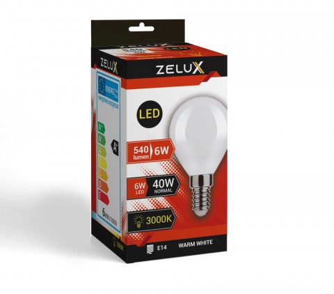 Zelux Led Mini Globe G45 6W E14 3000K Mini Gömb