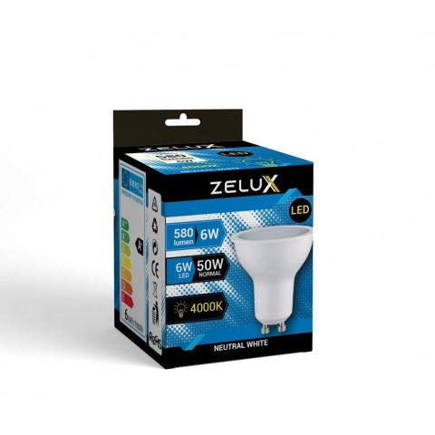Zelux Led Spot Gu10 6W 4000K 