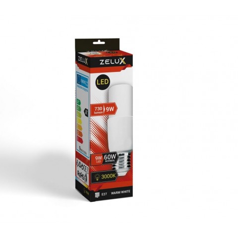Zelux Led Bright Stick Izzó E27 9W T37 3000K 