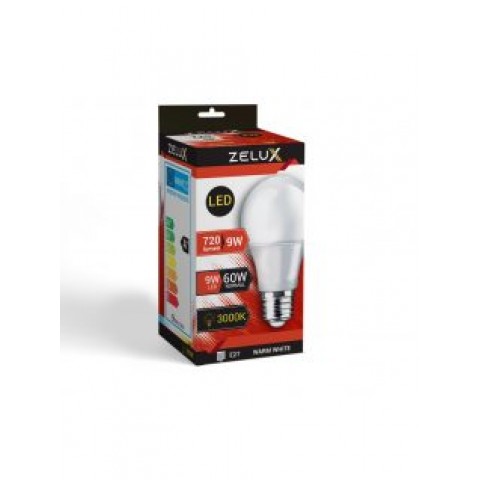 Zelux Led Globe A60 9W E27 3000K Gömb Izzó 