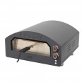 HOME HGPZ02 elektromos pizzakemence, 2000W, max. 380 °C, IPX4 védelem, 33x33 cm sütési felület, 1,5 cm es Cordierite pizzakő, rozsdamentes ajtó