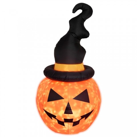 Home KD 180 T felfújható halloween tök, 183 cm, belső LED projektorral, beépített ventilátor, kül és beltéri