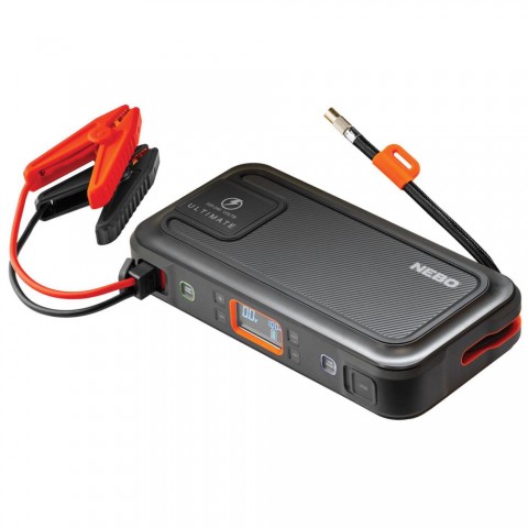 NEBO NEB PBK-0006-G ULTIMATE, Jump Starter, 12VDC/600 A 3mp, 1500 A max., kompresszor, 130 psi max., LCD kijelző, Smart Charge, indítókábelek