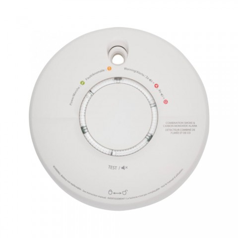 FireAngel SCB10 INT kombinált szén-monoxid vészjelző és füstérzékelő, beépített, nem cserélhető lítium elem, 10 év várható üzemidő, fehér