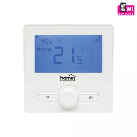 Home THES25WWIFI vezeték nélküli szobatermosztát, smart, hordozható és falra szerelhető, Wi Fi kapcsolat, programozható, ablaknyitás érzékelés, fehér