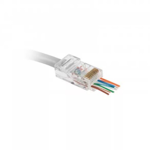 RJ45 csatlakozó dugó 2 késes átmenő CAT5e 8P8C