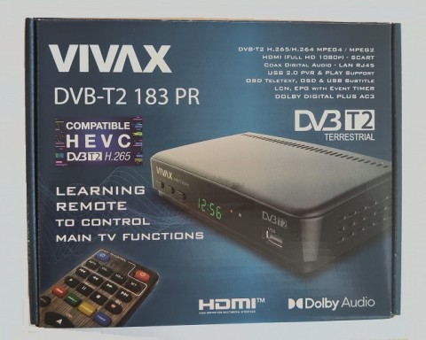 Vivax DVB-T2 183 PR földi digitális vevő Távitányító NÉLKÜL