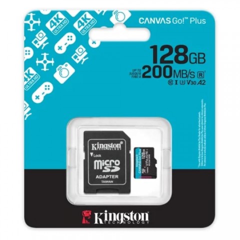 Kingston Canvas Go! Plus 128 GB U3 200 MB/s microSDXC memóriakártya Kingston Canvas Go! Plus 128 GB U3 200 MB/s microSDXC memóriakártya