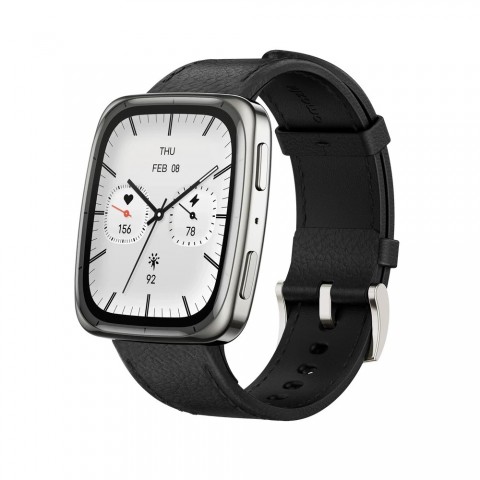 Amazfit Active 2 (Square) Permium NFC okosóra - Black Leather
