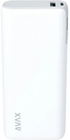 AVAX PB202W VITALITY PD/Type C 65W+QC 18W gyorstöltő Powerbank 20.000mAh fehér