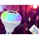 RGB LED izzó beépített Bluetooth hangszóróval és távirányítóval E27 foglalat