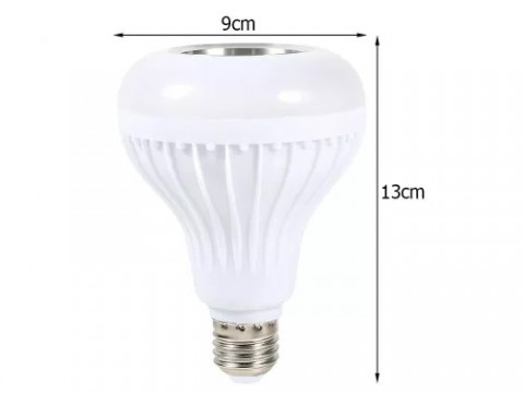 RGB LED izzó beépített Bluetooth hangszóróval és távirányítóval E27 foglalat