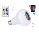 RGB LED izzó beépített Bluetooth hangszóróval és távirányítóval E27 foglalat