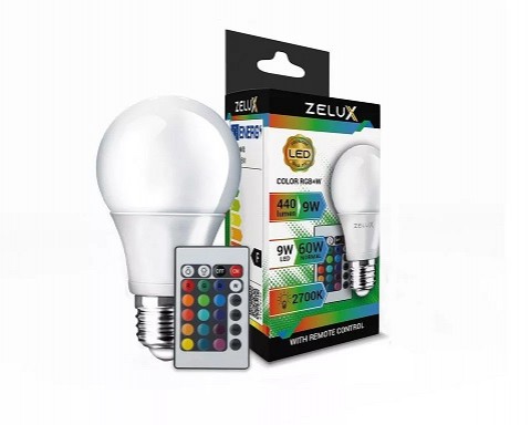 Zelux Led RGB A60 9W E27 Okos izzó távirányítóval 