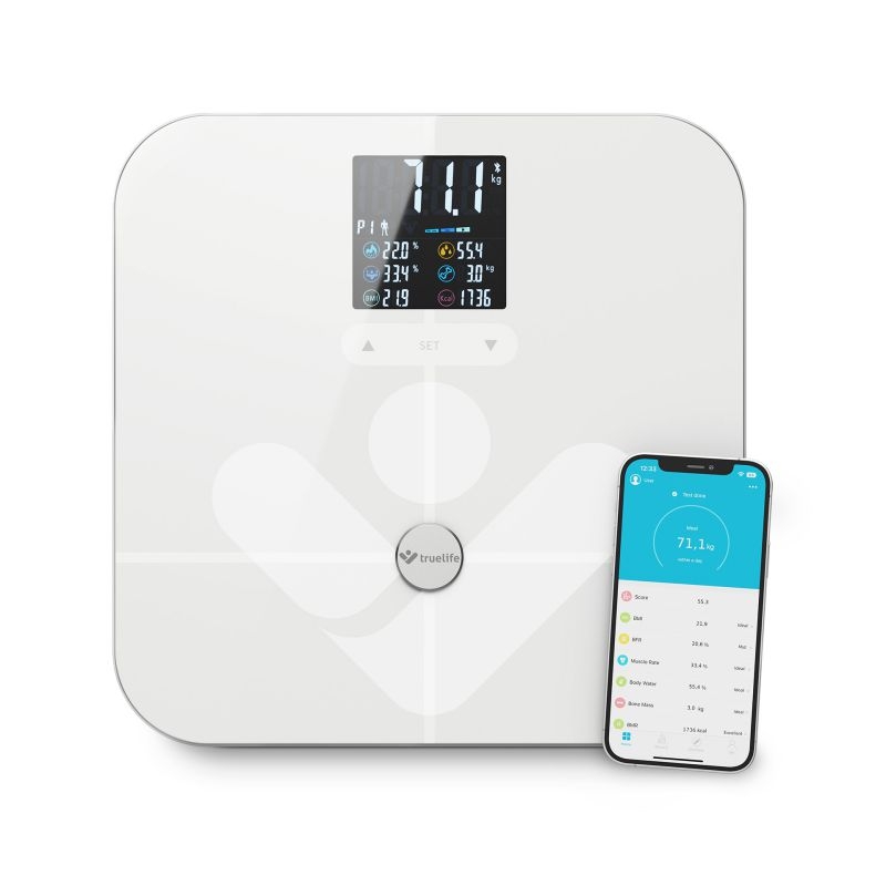 TrueLife FitScale W7 BT White - Kövesse részletesen figyelemmel a testét